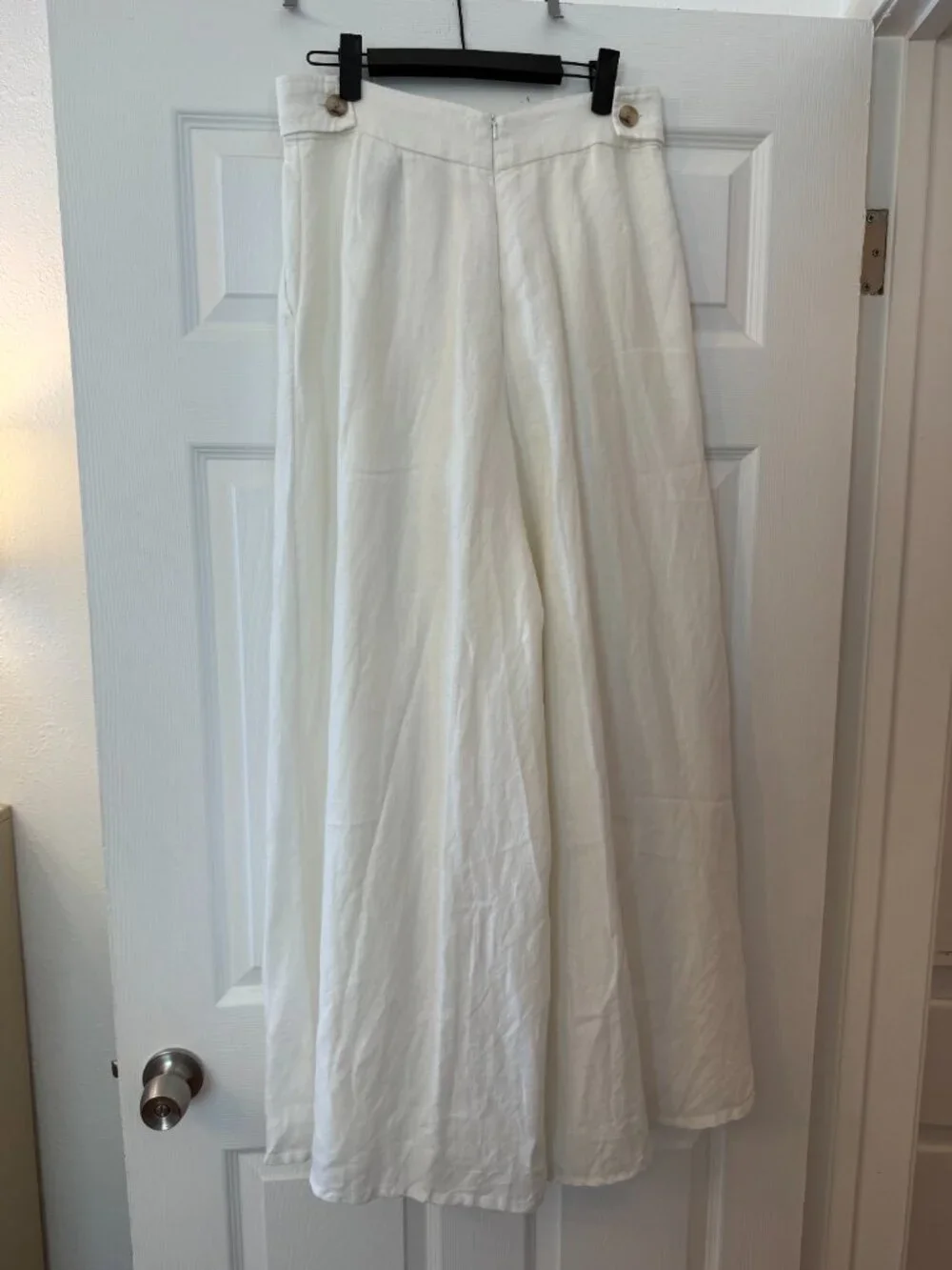 Banana Republic White Linen Wide Leg Palazzo Pants
